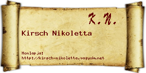 Kirsch Nikoletta névjegykártya