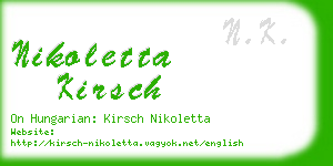 nikoletta kirsch business card